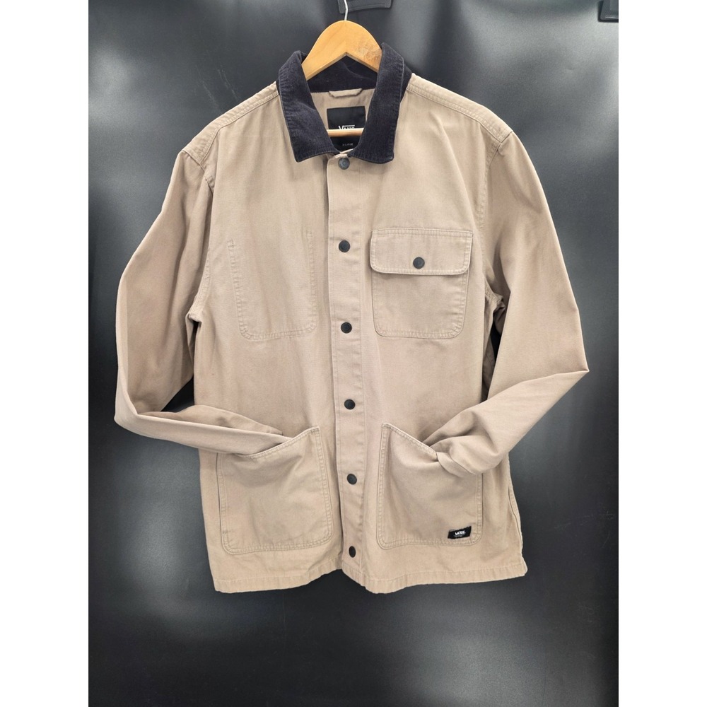 Vans Mens Jacket XL Beige Drill Chore Coat Factory Workwear Factory Field - Picture 2 of 7